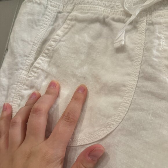 ANN TAYLOR LOFT | White Linen Cropped Pants Size 4 - Picture 4 of 10